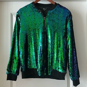 Sequin bomber jacket